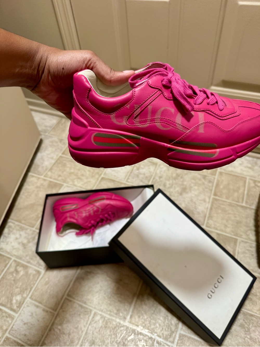 Gucci Hot Pink Chunky Runner Sneaker
